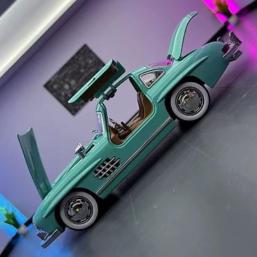 mini mercedes: Kolleksiya modeli – klassik Mercedes 300SL kupe (göy-mint rəng) — 6