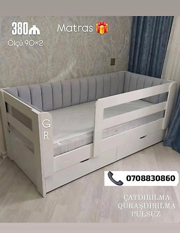 toy cadırları: Uşaq çarpayısı – çoxfunksiyalı dizayn - Ölçü: 90×2 (90×200 sm) - — 1