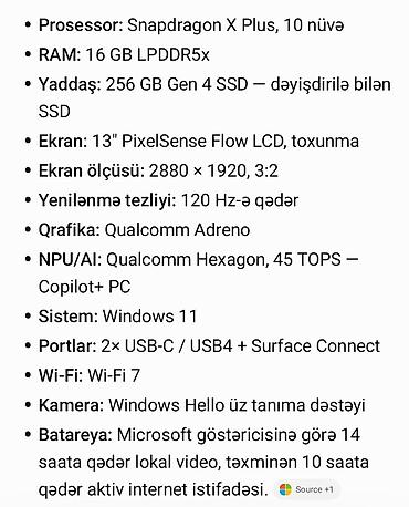 biostat plus tablet: Microsoft Surface Pro11 planşet/noutbuk hibridi - Ekran: toxunmalı — 5