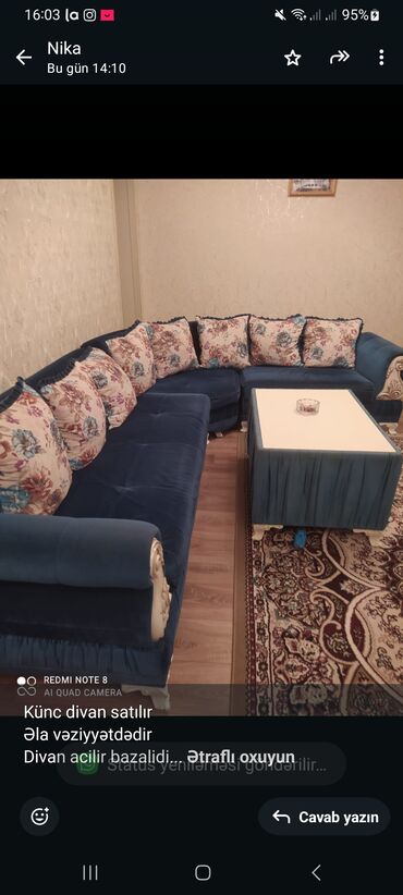 tek divanlarin qiymeti: Künc divan