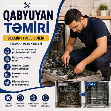 televizor temiri: Qabyuyan masinalarin temiri. Islemeyen ve nasaz qabyuyanlar temir — 1