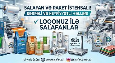 Pulsuz: Müxtəlif ölçülərdə polietilen salafan paketlər mövcuddur. 📏 Ölçülər — 1
