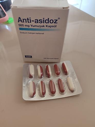 Медтовары: Anti-asidoz 500 mg – мягкие капсулы с натрия гидрокарбонатом (sodyum — 1