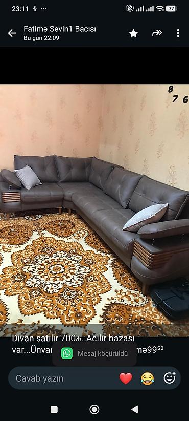Divan satılır 700₼. Açılır bazası var. Ünvan Sumqayıt.7906.Fatimə99⁵⁰