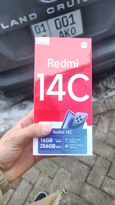 дисплей телефона: Redmi, Redmi 14C, Жаңы, 256 ГБ, түсү - Кара, 2 SIM