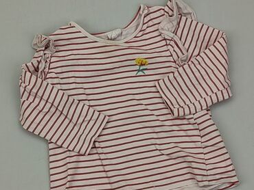 czarna bluzka w białe grochy: Bluzka, H&M, 6-9 m, stan - Dobry