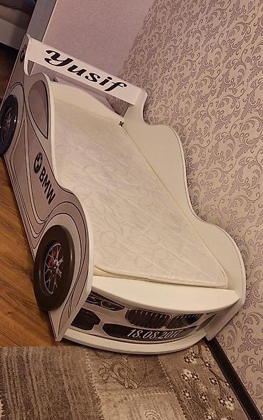 3d pasteller: Uşaq üçün maşın formalı çarpayı + körpə beşiyi dəsti - Maşın dizaynlı — 3