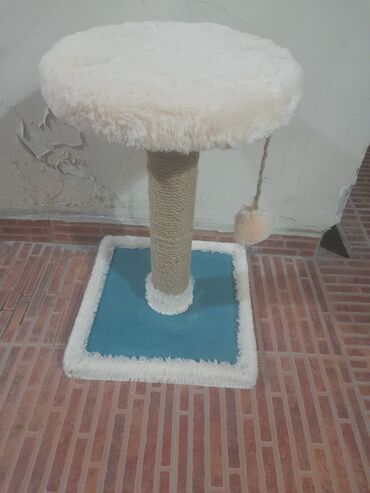 Кошки: Pişik üçün dırmaşma və dırnaq itiləmə stendi - Stabil kvadrat baza