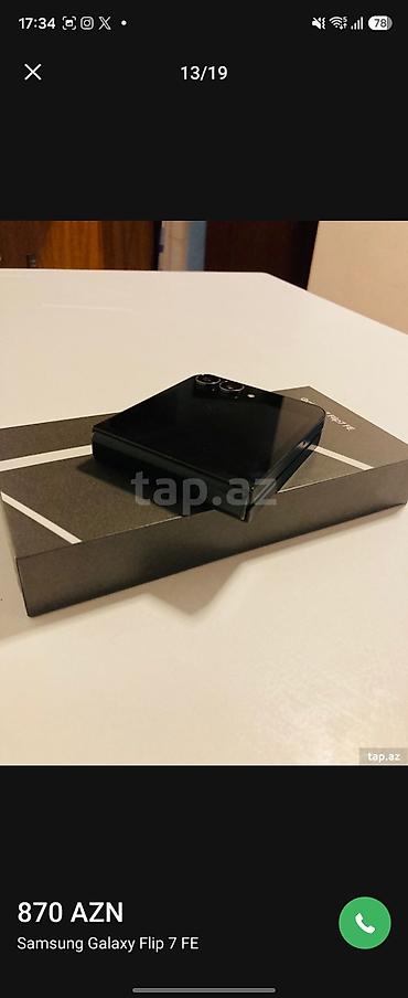 plus: Samsung Galaxy Z Flip7 FE, 128 GB, rəng - Qara, Face ID — 9