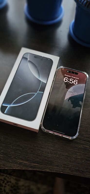 наушники airpods: IPhone 16 Pro, Б/у, 128 ГБ, Белый, Чехол, 100 %