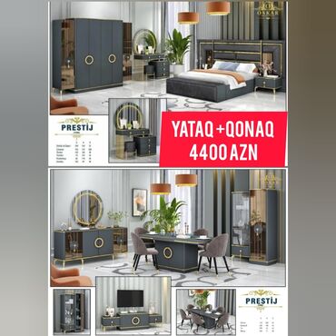 Yataq otağı dəstləri: İkinəfərlik çarpayı, Dolab, Komod, Termo, Azərbaycan, Yeni — 20