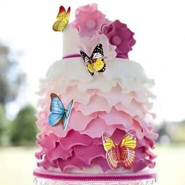 банки новые: Бабочки - топпер для украшения торта, 55 шт, размер одной бабочки 4,5