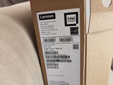 Lenovo: Lenovo Yoga 7 2in1, 2gün işlənib, əla vəziyyətdə Prosessor ultra 5 — 9