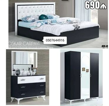 Yataq otağı dəstləri: İkinəfərlik çarpayı, Dolab, Termo, 2 tumba, Azərbaycan, Yeni — 12