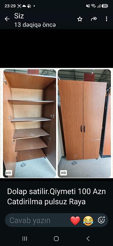 İki qapılı taxta dolab - Material: laminat/LDSP taxta - Rəng: açıq lalafo.az -da İki qapılı taxta dolab - Material: laminat/LDSP taxta - Rəng: açıq