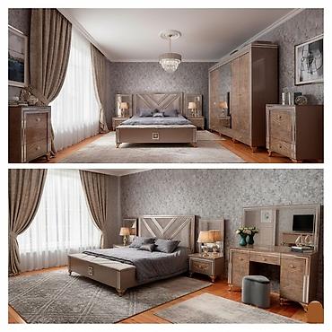 немецкий ламинат в баку: 2 односпальные кровати, Шкаф, Комод, Трюмо, Б/у — 1