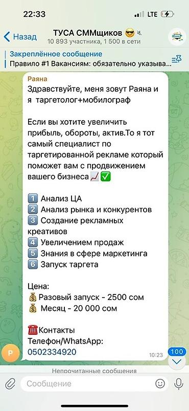 pes 4: Таргетированная реклама для бизнеса за 300 сом — 1