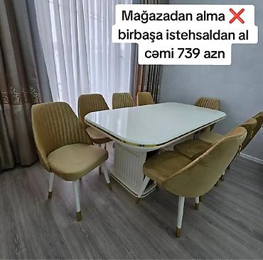 mdf panel: Qonaq otağı üçün, Yeni, Açılmayan, Oval masa, 6 stul — 1