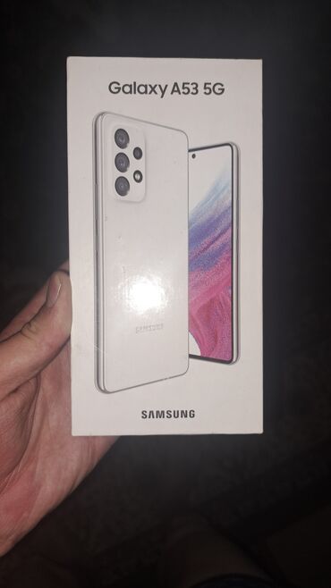 скупка продажа телефонов: Samsung Galaxy A53 5G, Колдонулган, 128 ГБ, түсү - Ак, 2 SIM