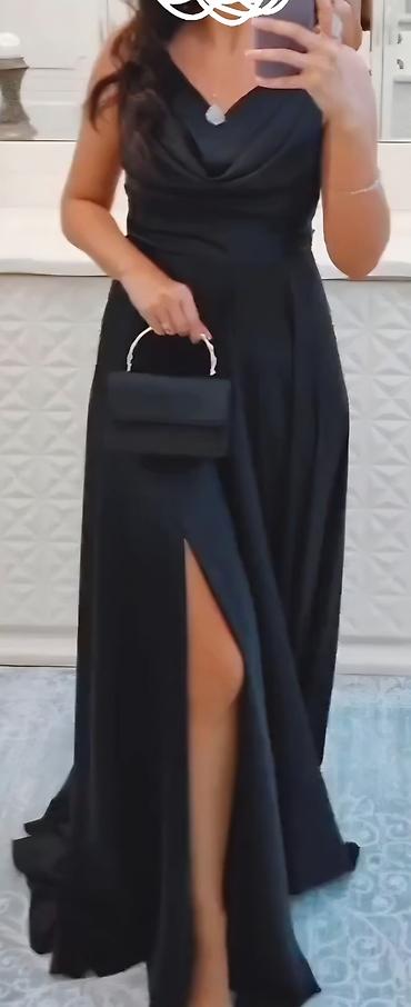 vecerni don: 40-42 ölçu.Qadın gecə geyimi – zərif qara uzun don - Model: uzun — 1