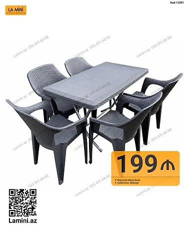 dəst mebel: Bağ üçün masa dəsti – 199 ₼ Müasir və zərif görünüşə malik bağ mebel — 1