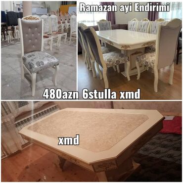 seyf qapl: Qonaq otağı üçün, Açılmayan, Dördbucaq masa, 6 stul