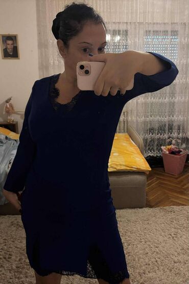 Haljine: L, bоја - Tamnoplava, Večernji, maturski, Dugih rukava — 8