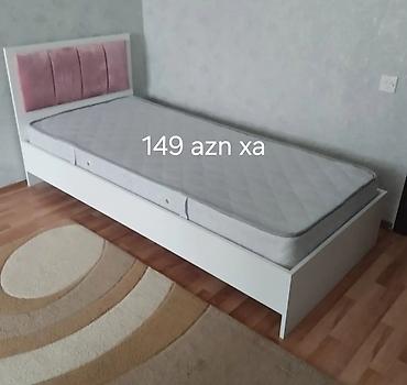 ağ masa: Tək nəfərlik çarpayı və döşək dəsti. - Karkas: ağ rəngli, möhkəm — 1
