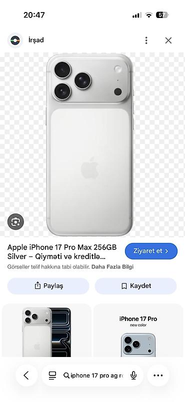 iphone 17 plus: IPhone 17 Pro, 256 GB, Desert Titanium, Face ID, Sənədlərlə, Simsiz şarj — 3