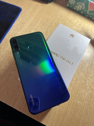 телефон за 2000сом: Huawei P40 lite E, Б/у, 64 ГБ, цвет - Голубой, 2 SIM