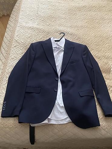 klassik kisi geyimleri: Klassik kişi pencəyi dəstir - Rəng: tünd göy (navy) - Model: 2 — 1