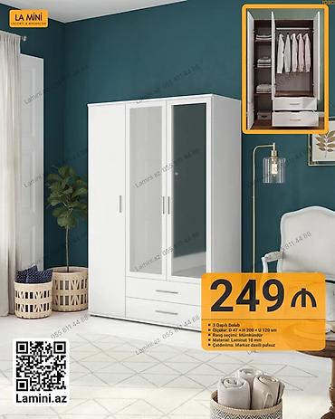 Ev və bağ: 3 qapılı geyim dolabı - Ölçülər: D 47 × H 200 × U 120 sm - Material — 1