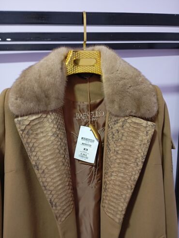 Пальто: Пальто, Классика, Зима, Кашемир, Длинная модель, С поясом, 2XL (EU 44)