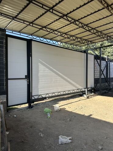 Откатные ворота: Откатные ворота с калиткой и навесом - Тип: откатная конструкция на at lalafo.kg — 2 Откатные ворота: Откатные ворота с калиткой и навесом - Тип: откатная конструкция на — 2