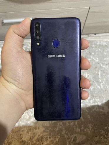 samsung smart tv: Samsung A20s, 32 GB, rəng - Mavi, Barmaq izi, Face ID