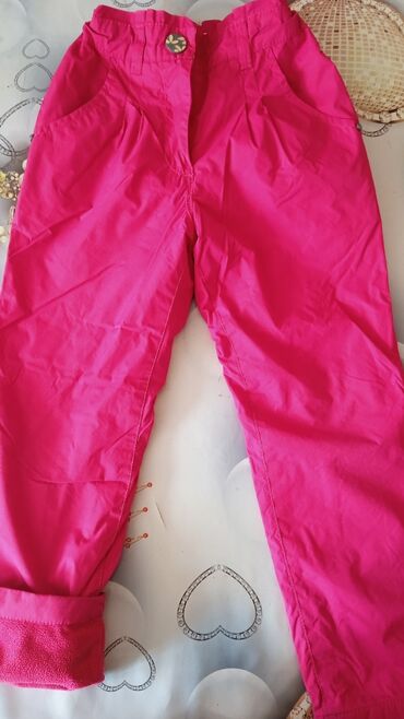 детские брюки: Джинсы и брюки, цвет - Розовый, Б/у