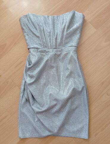 retro haljine beograd: S (EU 36), bоја - Srebrna, Večernji, maturski, Top (bez rukava)