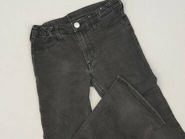 mohito biale spodnie: Spodnie jeansowe, H&M, 9 lat, 128/134, stan - Bardzo dobry
