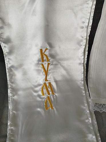 rucno kovani nozevi: Ručnici/peškiri za krštenje sa vezom - Tradicionalni beli peškiri za — 5