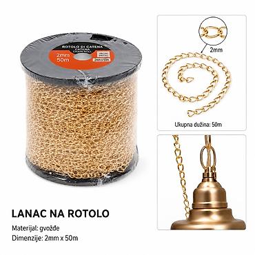 KMT Blister pakovanje gvozdeni lanac – zlatna boja, na roli Opis: -