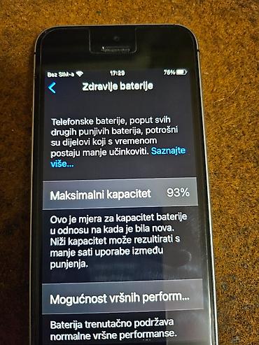 Apple iPhone: Apple iPhone SE (1. generacija), model MP822DN/A, kapacitet 32 GB.93% — 10