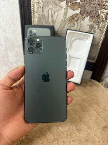 ош айфон 11: IPhone 11 Pro Max, Колдонулган, 256 ГБ, Graphite, Кулакчындар, Заряддоочу түзүлүш, Коргоочу айнек, 85 %