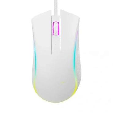 dvi kabel: Gejming miš – žičani, beli, sa RGB osvetljenjem - Ergonomski — 1