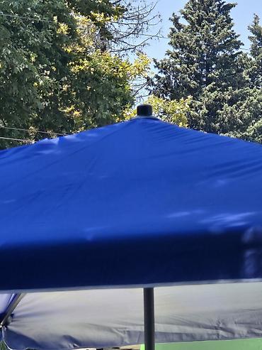 3 d qelem: Mavi rəngli, böyük ölçülü açıq hava çətiri/sayaq tent. ölçü 2.5×2.5 — 2