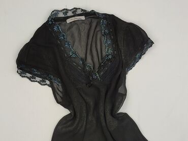 czarna bluzka z dekoltem na plecach: Bluzka damska, rozmiar L