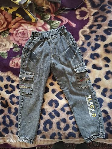 Cinslər və şalvarlar: Uşaq cins şalvarı - Rəng: tünd-boz denim - Model: cargo üslubunda — 1