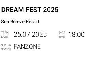 Reklam, çap: Dream Fest 2025 üçün bilet. Tədbir 25 iyul 2025-ci il tarixində, saat