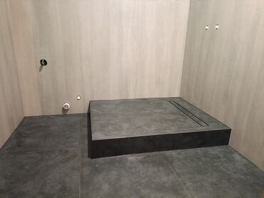 Duş poddonları: Duş üçün mərtəbə trapı ilə pilləli podest – monolit kafel/keramoqranit — 3