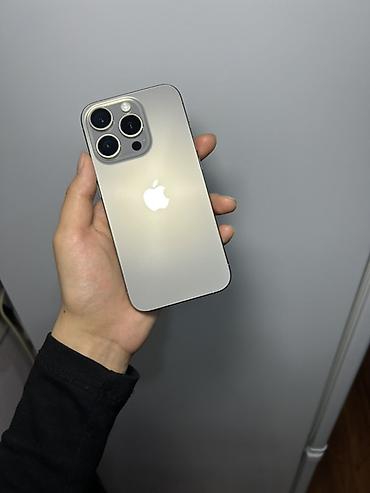 Apple iPhone: IPhone 15 Pro, Б/у, Natural Titanium, Зарядное устройство, Чехол, Коробка, 86 % — 1