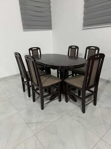 Setovi stolova i stolica: Trpezarijski set od drveta – sto sa 6 stolica - Klasičan ovalni sto na lalafo.rs — 4 Setovi stolova i stolica: Trpezarijski set od drveta – sto sa 6 stolica - Klasičan ovalni sto — 4